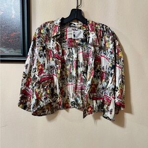 Vintage Goouch Unisex Colorful Graphic Print Crop Shirt